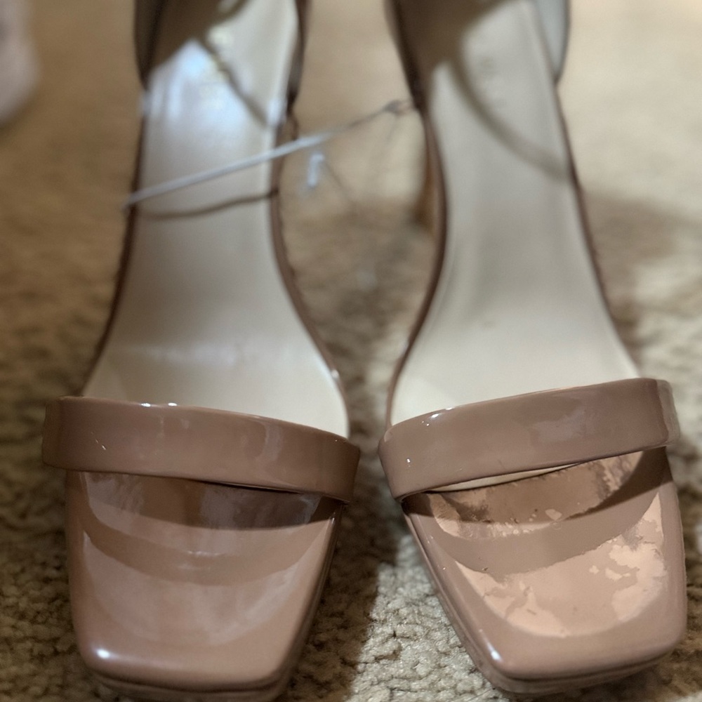 Nine West Nude Patent Heels